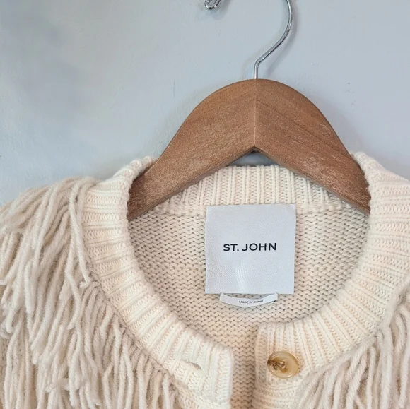 St. John Vanilla Textured Teddy Cardigan Sz. Small